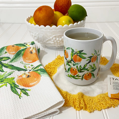 Florida Orange Coffee Mug and Dish Towel Set