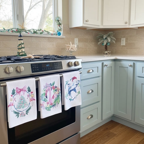 Coastal Christmas Microfiber Dish Towels