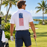 Men’s American Flag Golf Polo – UPF 50 Performance Shirt