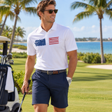 Men’s American Flag Golf Polo – UPF 50 Performance Shirt