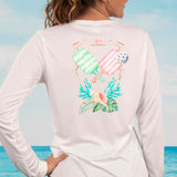 Women’s Long Sleeve Pickleball Shirt – Tropical Pickleball UPF 50