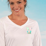 Women’s Long Sleeve Pickleball Shirt – Tropical Pickleball UPF 50
