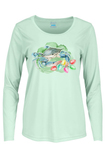Women’s Christmas Crab UPF 50 Long Sleeve Performance Shirt
