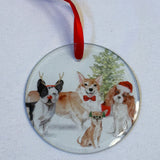 Coastal Christmas Glass Tree Ornaments