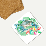 Christmas Crab cork-backed holiday coaster set