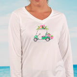 Christmas Golf Cart UPF 50 Performance Long Sleeve Ultra Comfort Shirt