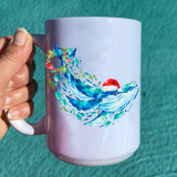 Christmas Whale nautical ceramic Christmas mug