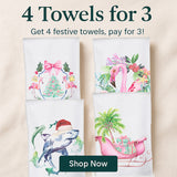 Coastal Christmas Microfiber Dish Towel Bundle