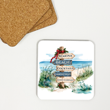 Directions to Christmas nautical drink coaster set of four