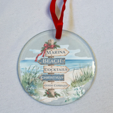 Direction to Christmas nautical glass ornament