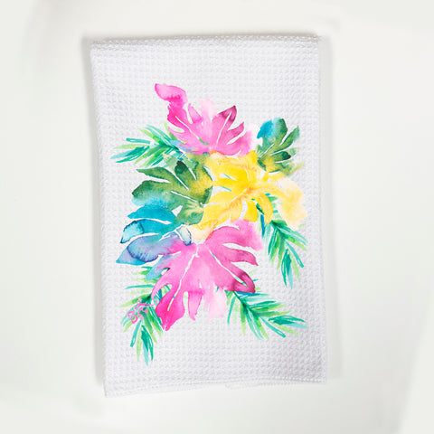 Rainbow Monstera Microfiber Dish Towel