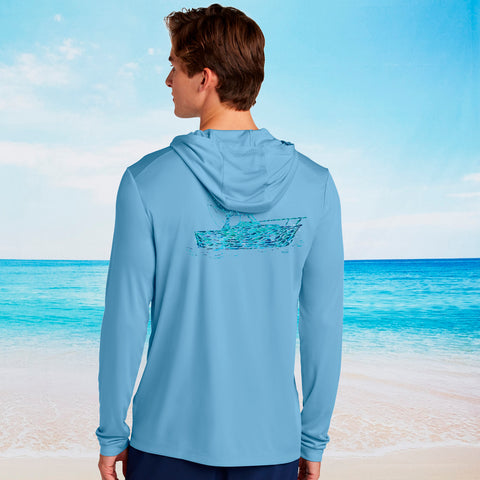 Fish Boat Hooded Performance Ultra Comfort Shirt