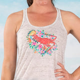 Floral Lobster Racer Back Tank Top