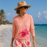 Hibiscus Hooded UPF 50 Performance Ultra Comfort Shirt