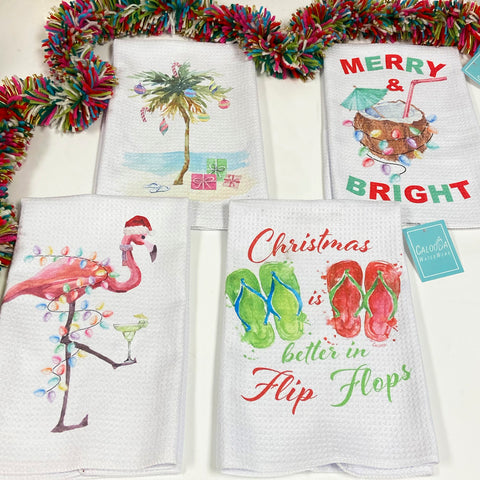 Tropical Christmas Microfiber Dish Towel Bundle