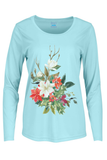 Women’s Christmas Magnolia Bouquet UPF 50 Long Sleeve Performance Shirt