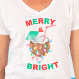 Merry & Bright V-neck Fashion T-shirt