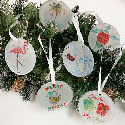 Tropical Christmas Acrylic Ornament Bundle