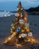 Coastal Christmas Glass Tree Ornaments