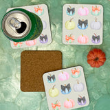 Tropical Halloween Drink Coasters, set of 4
