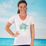 Pumpkin Turtle V-neck Fashion T-shirt