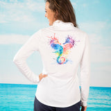 Seahorse Love Quarter Zip UPF 50 Performance Ultra Comfort Shirt