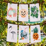 Tropical Halloween Microfiber Dish Towels