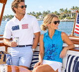 Men’s American Flag Golf Polo – UPF 50 Performance Shirt