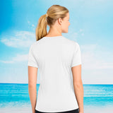 Blue Palm Stripe Short Sleeve UPF 50 Performance Ultra Comfort Shirt