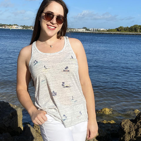 Beach Life Racer Back Tank Top