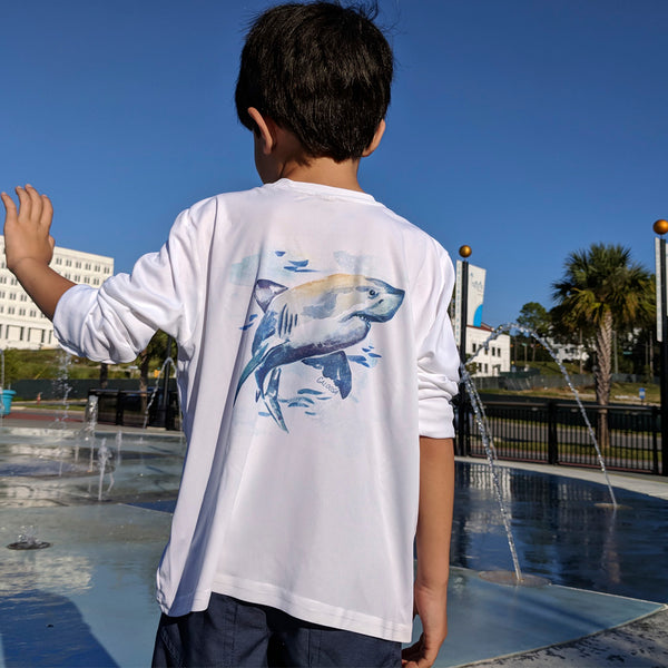 Caloosa Kids Great White Shark Ultra Comfort Shirt – Caloosa Water Wear