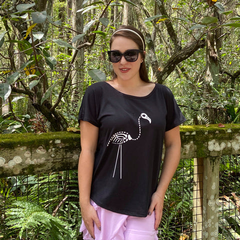 Wholesale Flamingo Skeleton Dolman Fashion T-shirt