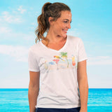 Paradise-ville V-neck Fashion T-shirt
