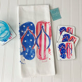 Patriotic Flip Flop Microfiber Dish Towel