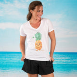 Pineapple Jack-o-lantern V-neck Fashion T-shirt