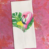 Flamingo Love Microfiber Dish Towel