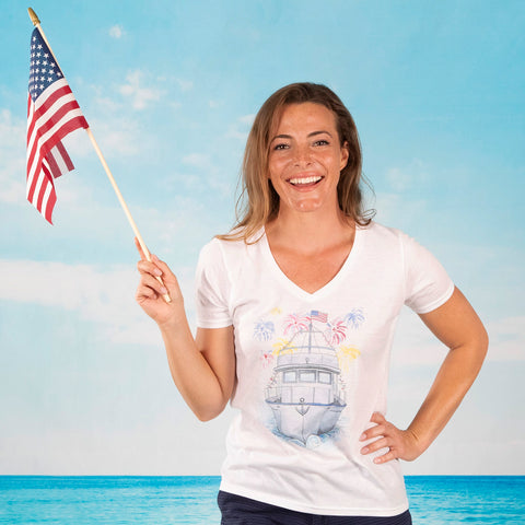 American Yacht V-neck Fashion T-shirt