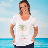 Merry Beach-mas V-neck Fashion T-shirt