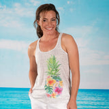 Floral Pineapple Racer Back Tank Top