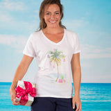 Merry Beach-mas V-neck Fashion T-shirt